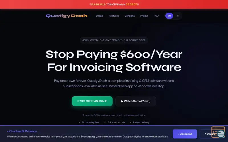 Screenshot of QuotigyDash
