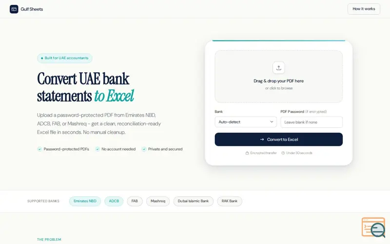 Screenshot of Gulf Sheets