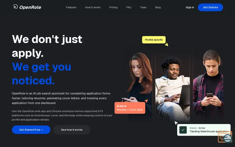 Screenshot of OpenRole