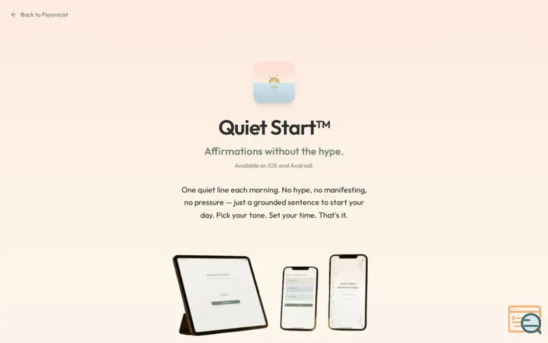 Screenshot of Quiet Start