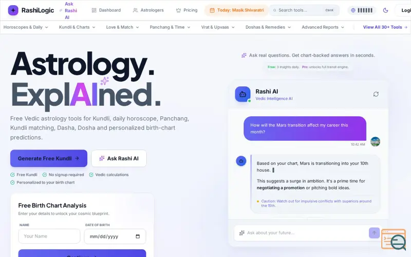 Screenshot of RashiLogic, a launch using ShowMeBest