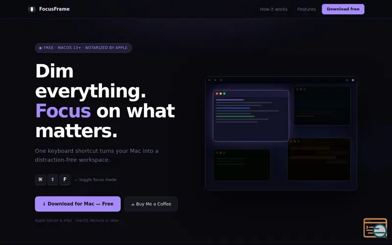 Screenshot of FocusFrame