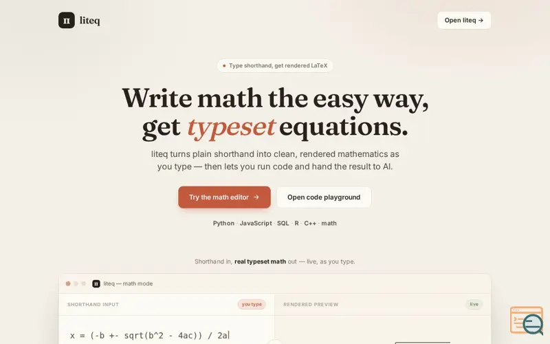 Screenshot of liteq