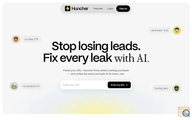 Screenshot of Huncher