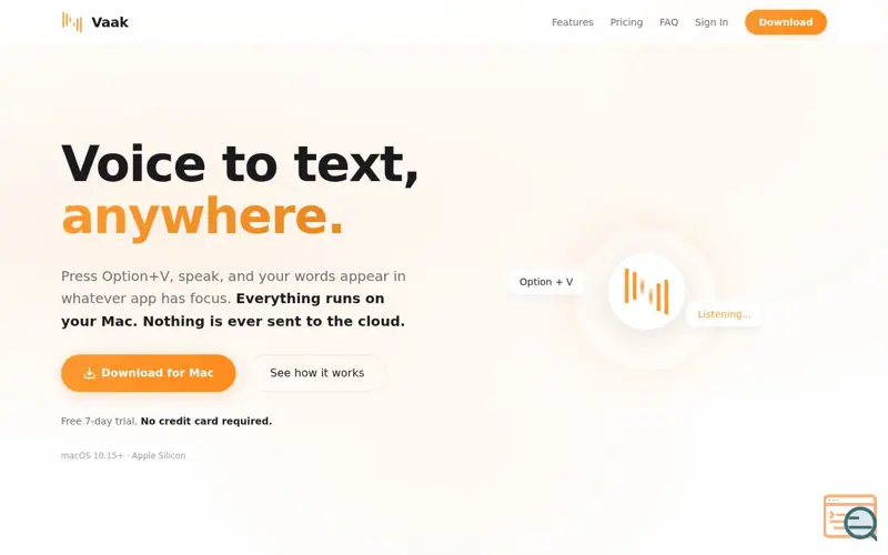 Screenshot of Vaak