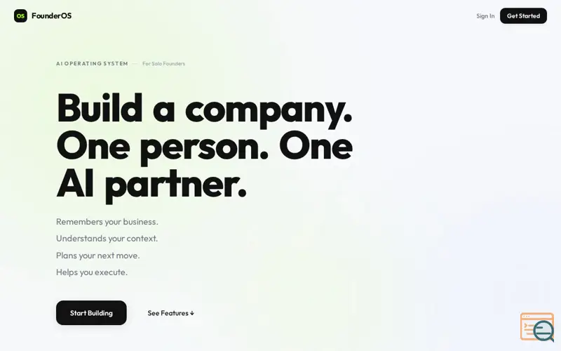 Screenshot of FounderOS — The AI Operating System for Solo Founders, a launch using Zhipu AI