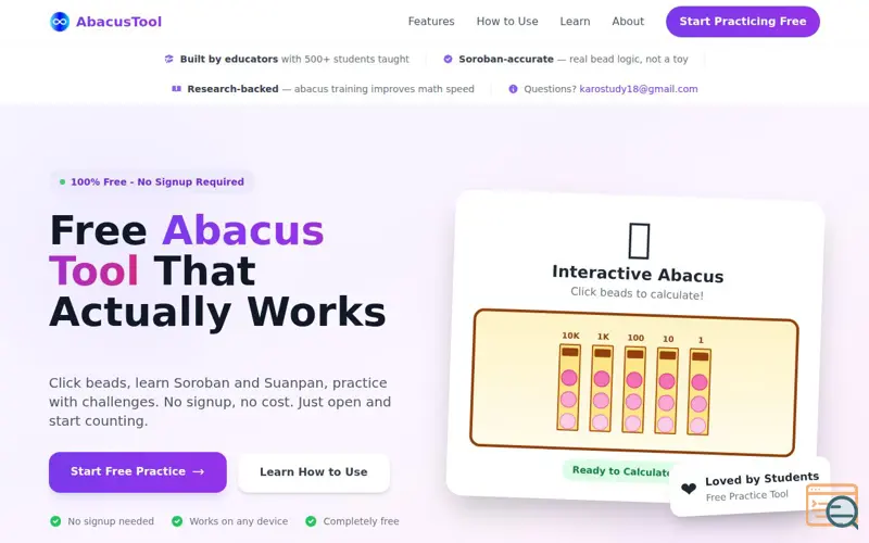 Screenshot of AbacusTool