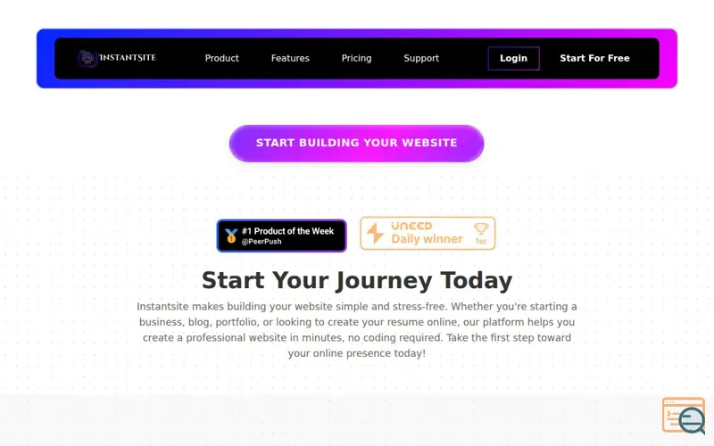 Screenshot of Instantsite