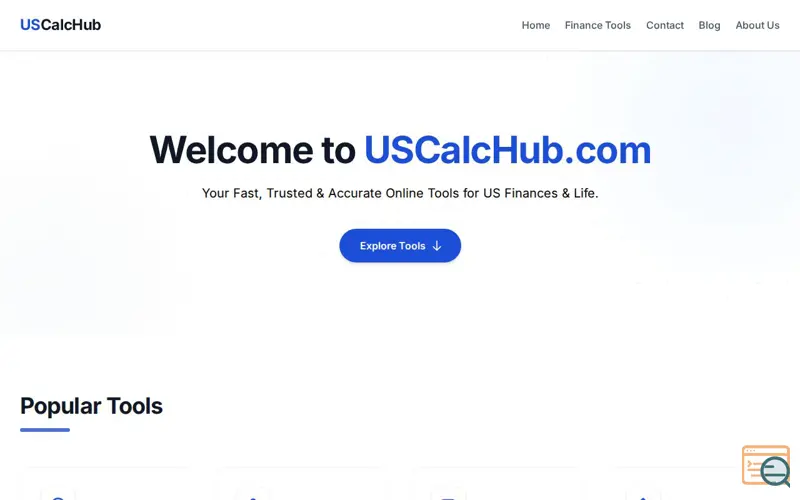 Screenshot of USCalcHub.com