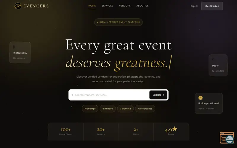Screenshot of Evencers