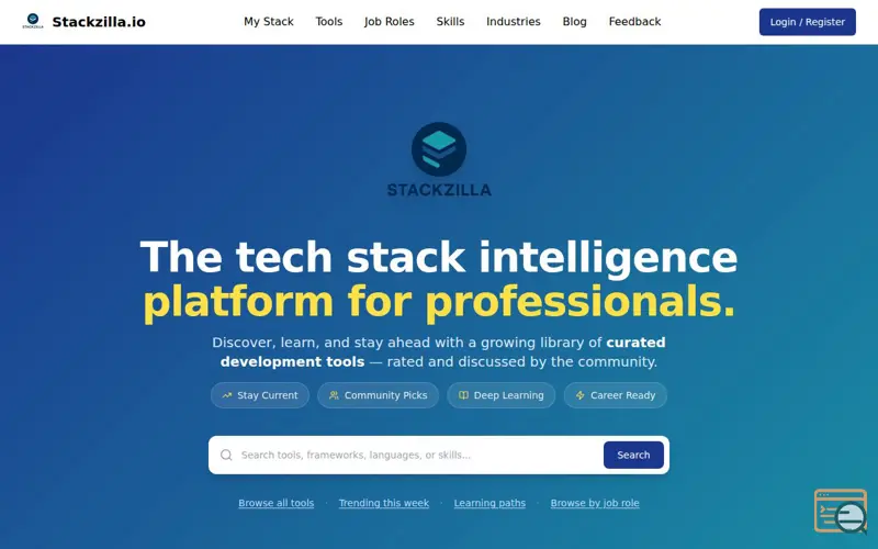 Screenshot of Stackzilla.io