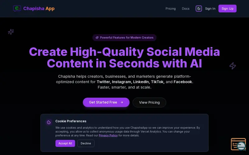 Screenshot of Chapisha App, a launch using Mailtrap
