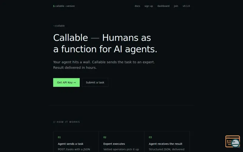 Screenshot of Callable