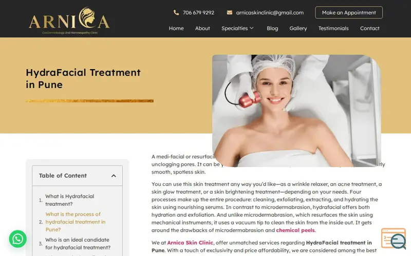 Screenshot of Hydrafacial for Glowing Skin Pune