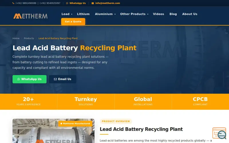 Screenshot of Turnkey Solutions | Mettherm