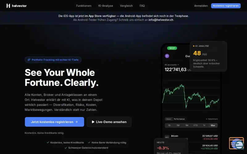 Screenshot of Helvestor — Personal Finance Copilot