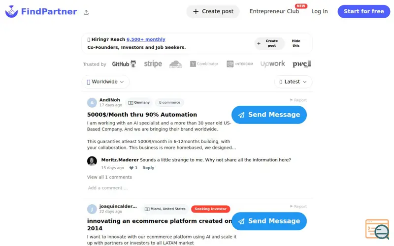Screenshot of Entrepreneur Community Update