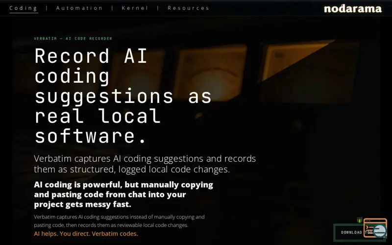 Screenshot of Nodarama Verbatim