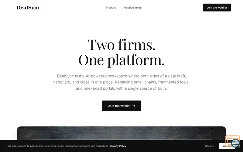 Screenshot of DealSync 
