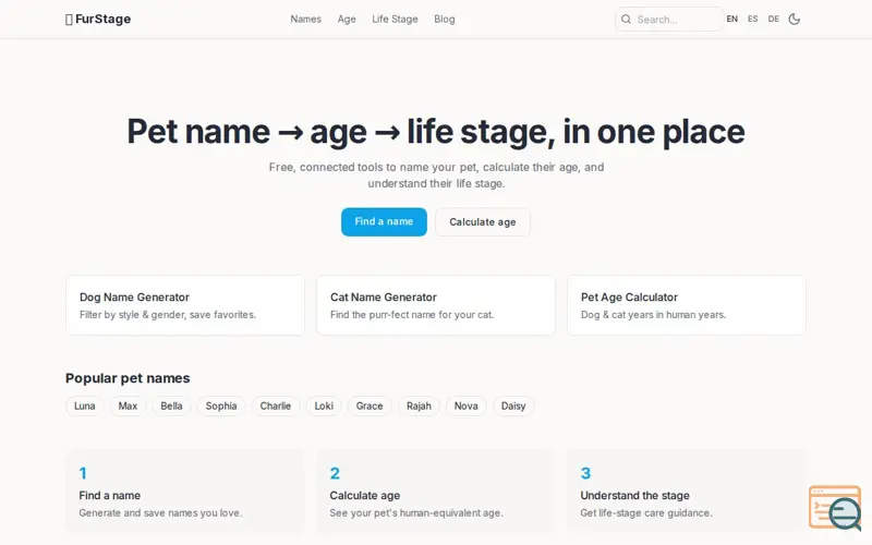 Screenshot of FurStage