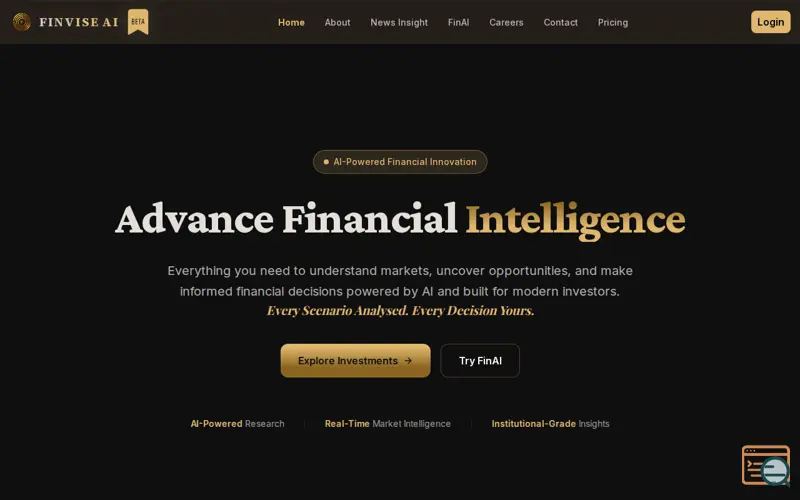 Screenshot of Finvise AI