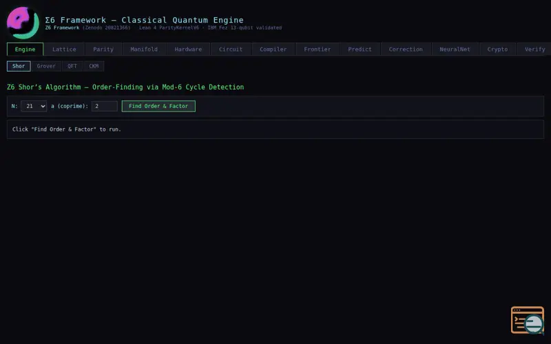 Screenshot of Z6 QEC