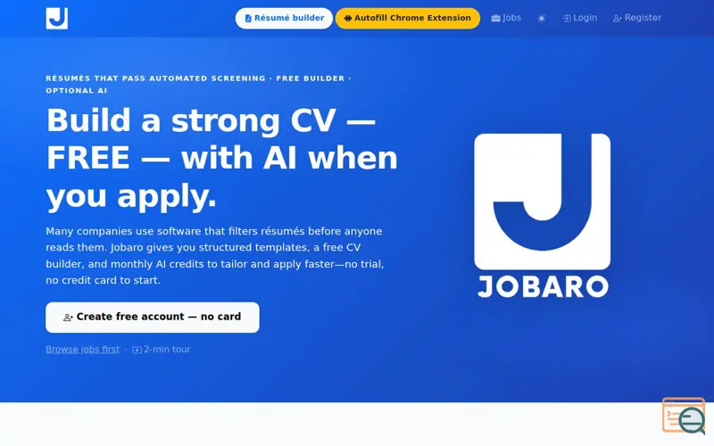 Screenshot of Jobaro
