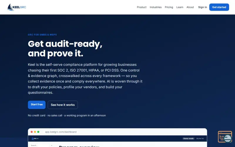 Screenshot of Keel GRC