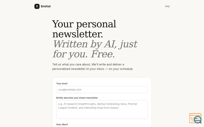 Screenshot of Briefednewsletter