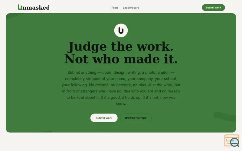 Screenshot of Unmasked