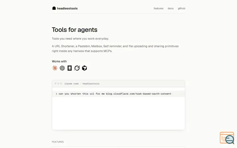 Screenshot of Headless Tools