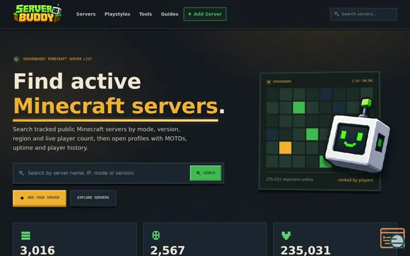 Screenshot of ServerBuddy