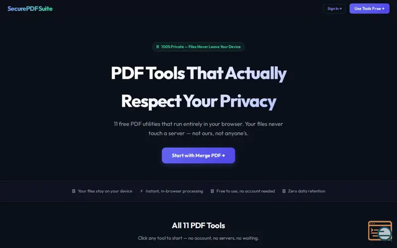 Screenshot of SecurePDFSuite