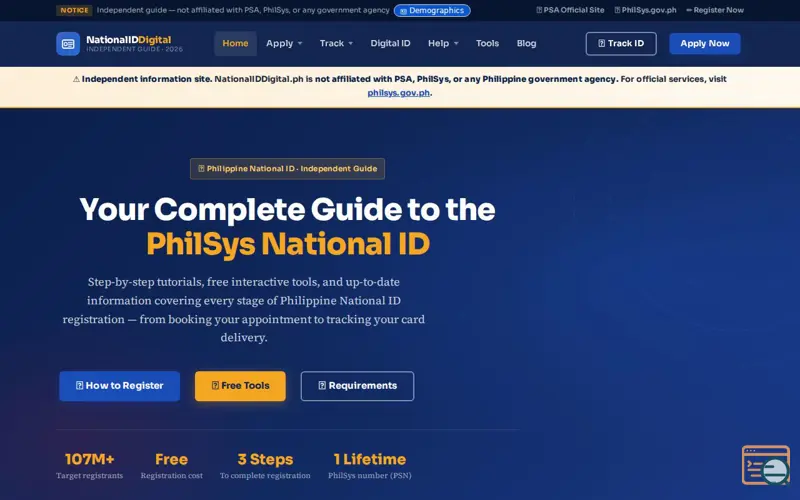 Screenshot of National Id Digital PH