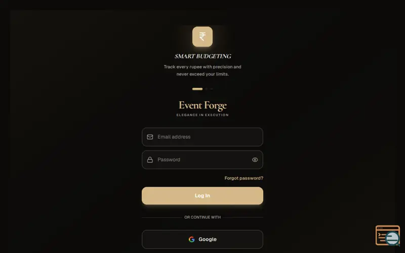 Screenshot of Event Forge — Event Planning