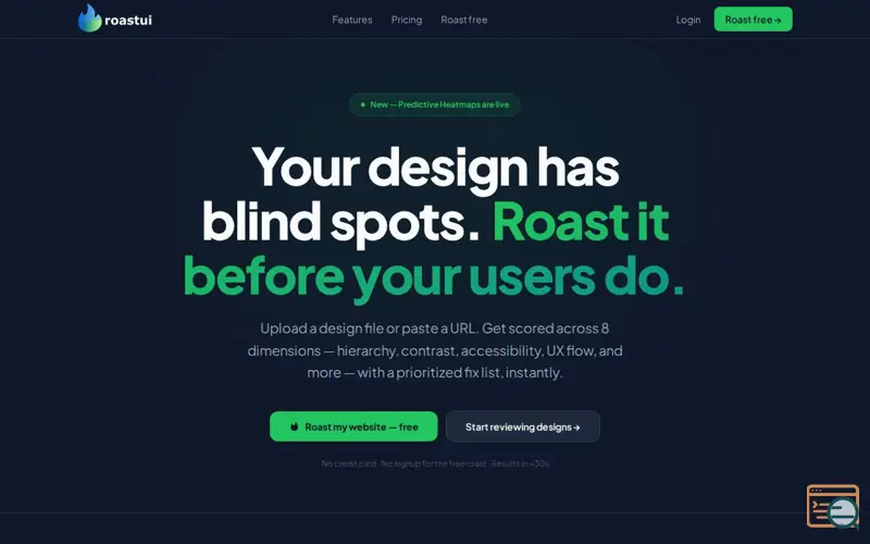 Screenshot of RoastUI.ai