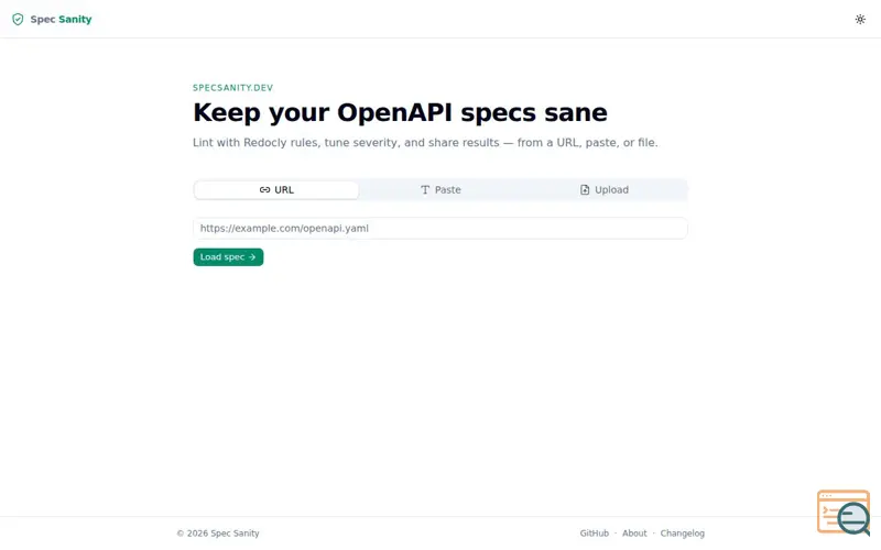 Screenshot of Specsanity.dev