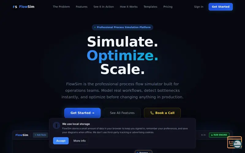 Screenshot of FlowSim