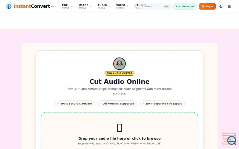 Screenshot of Audio trimmer (offline)