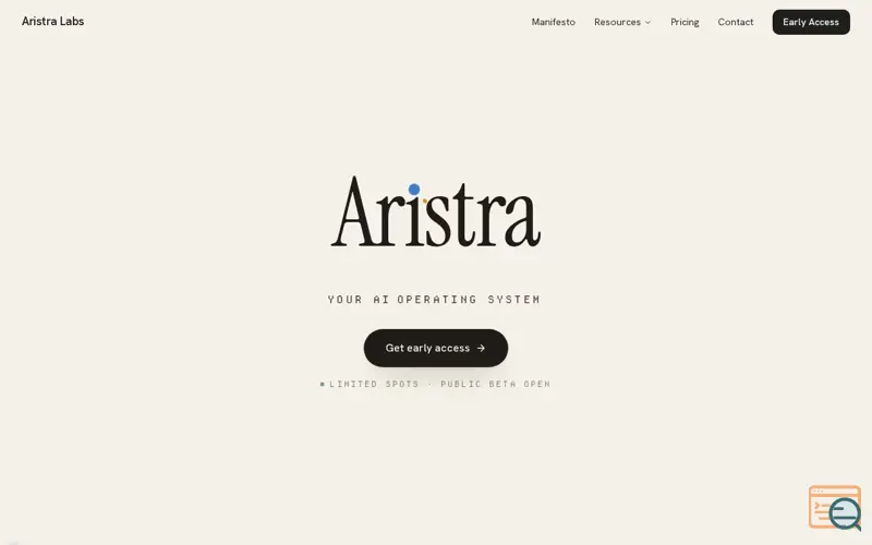 Screenshot of Aristra, your life OS