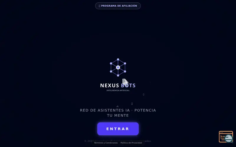 Screenshot of Nexus Bots — Red de asistentes de IA