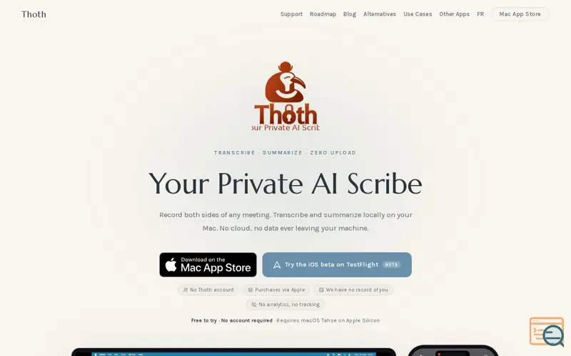 Screenshot of Thoth 