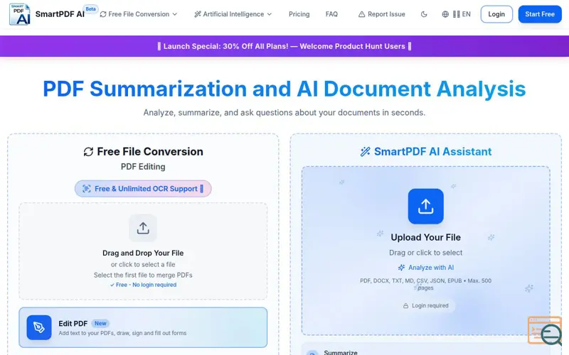 Screenshot of SmartPDF AI