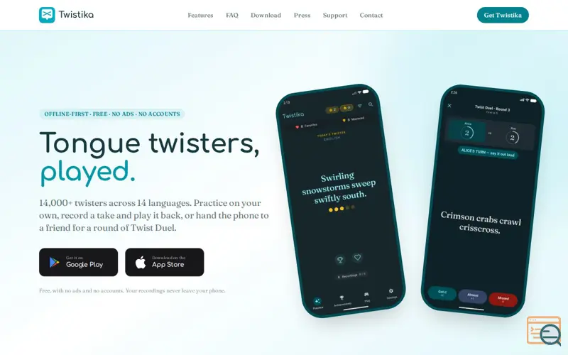 Screenshot of Twistika:Speak Clearly