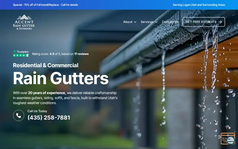 Screenshot of Accent Rain Gutter and Exteriors