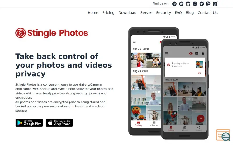 Screenshot of Stingle Photos