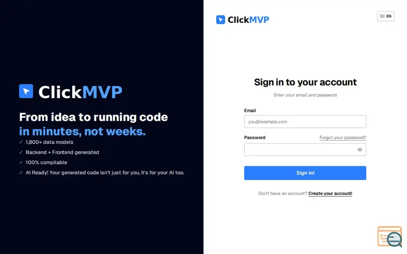 Screenshot of ClickMVP