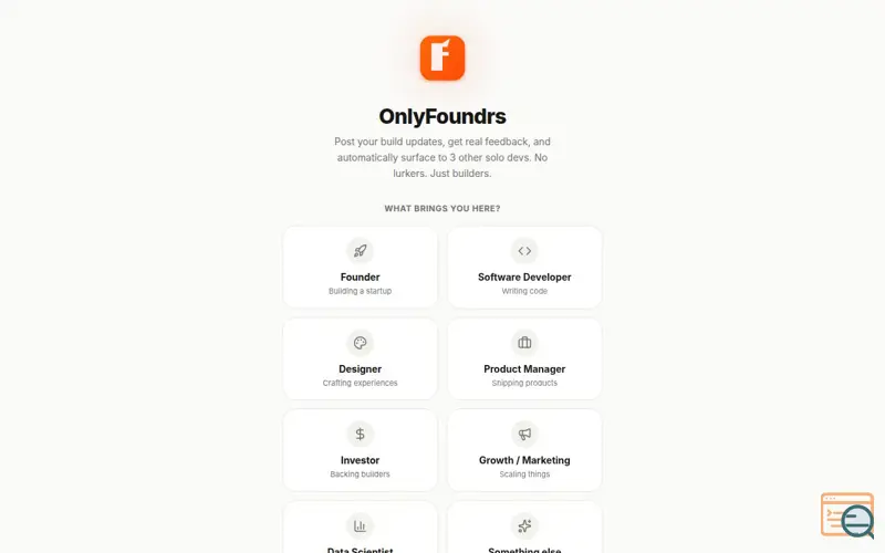 Screenshot of OnlyFoundrs