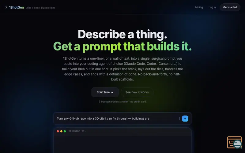 Screenshot of 1ShotGen