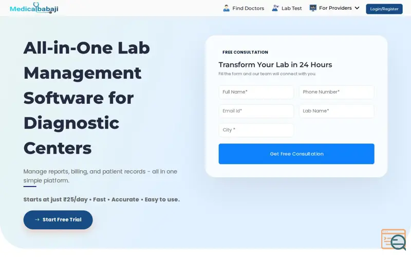 Screenshot of Lab Management Software